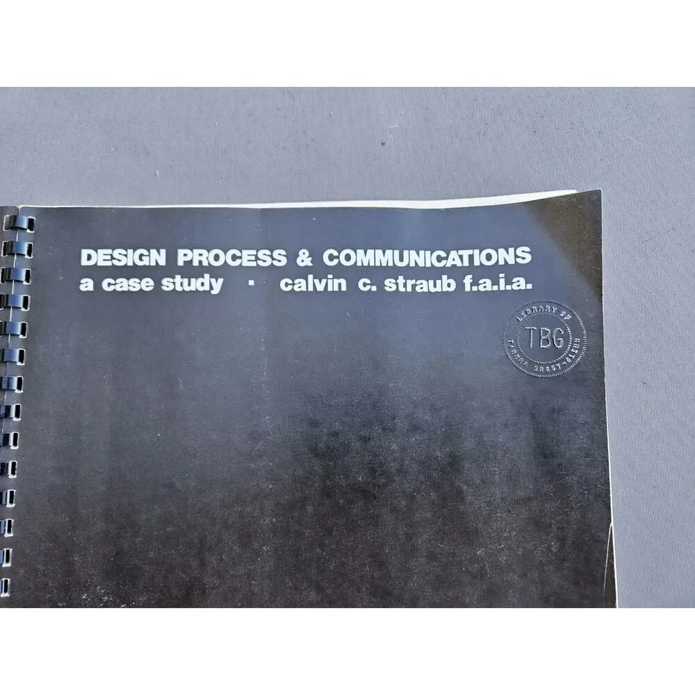Calvin C. Straub Design Process & Communications Spiral Bound Architecture Vint…